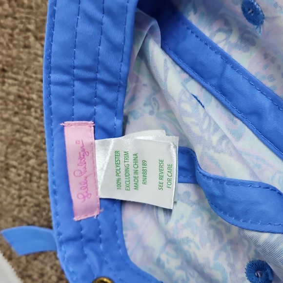 Lilly Pulitzer Run Around Hat Blues Purple Green Yoga Tennis Womens - Picture 4 of 7